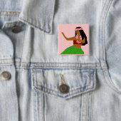 Hula-kanaalknop Vierkante Button 5,1 Cm (In situ)