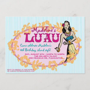 Hula Luau Party Invitation Kaart