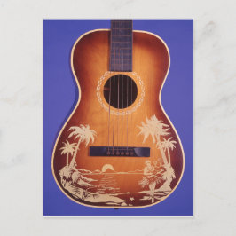 Hula meisje spelen ukulele  gitaar kunst briefkaart