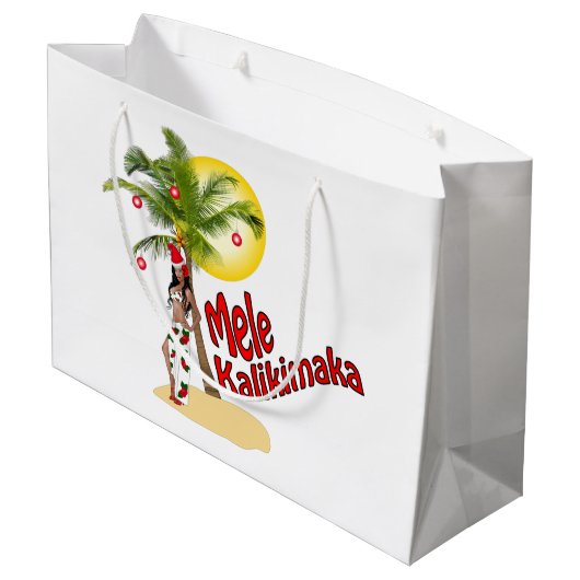 Hula Mele Kalikimaka kerstcadeau Grote tas Groot Cadeauzakje (Achterkant Gekanteld)