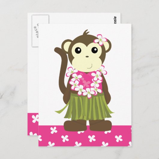 Hula Monkey Briefkaart (Voorkant / Achterkant)