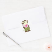 Hula Monkey Ronde Sticker (Envelop)