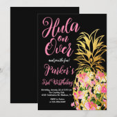 Hula over, Luau, Ananas Verjaardagsfeest Kaart (Voorkant / Achterkant)