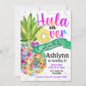 Hula over, Luau, Pineapple Birthday, Kaart (Voorkant)