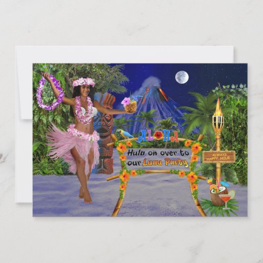 Hula over onze Luau Party Kaart (Voorkant)