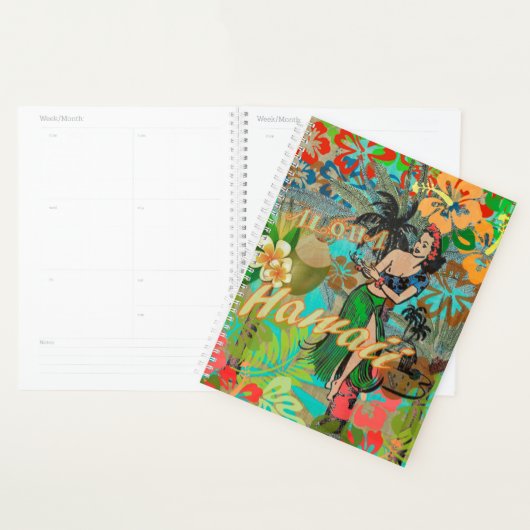 Hula Vintage Floral Graphisme Floral Hawaii (Devant avec enveloppe)