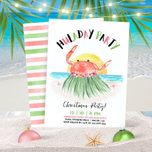 Huladay Feest Krab Hawaïaans Tropisch Kerstmis Kaart
