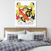 Hulbert Family Crest Canvas Afdruk (Insitu (Slaapkamer))