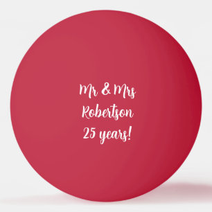 Hulde aan 25 jaar getrouwd zijn pingpongbal voor M Pingpongballen
