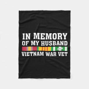 Hulde aan echtgenoot Vietnam-veteraan familieontwe Fleece Deken