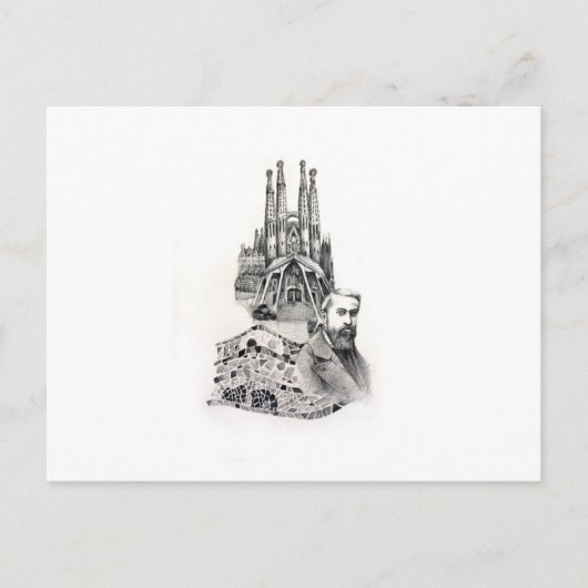 Hulde aan Gaudi. Briefkaart (Voorkant)
