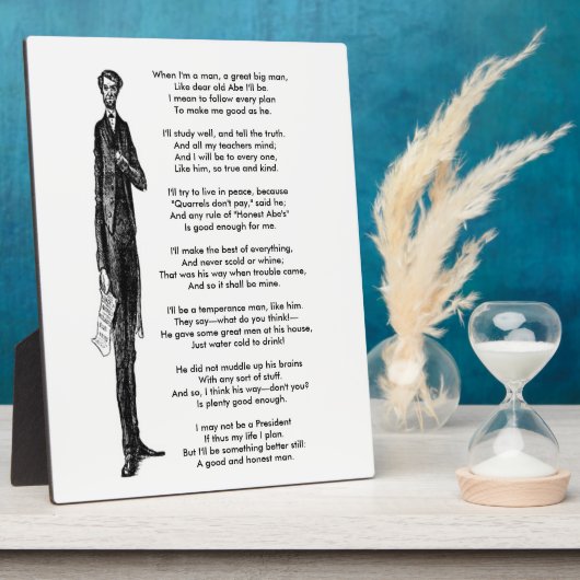 Hulde aan president Abraham Lincoln Vintage gedich Fotoplaat (Zijkant)