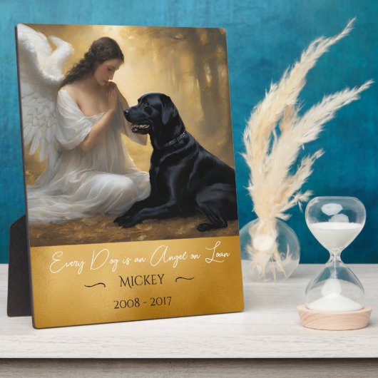 Hulde voor het verlies van Black Lab Angel Illustr Fotoplaat (Zijkant)