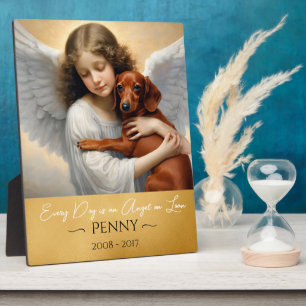 Hulde voor het verlies van Dachshund Angel Illustr Fotoplaat