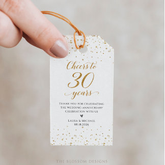 Huldeblijklabels voor feestgunsten - 30ste verjaar cadeaulabel