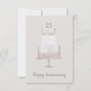 Huldekaart 25-jarig jubileum zelfgemaakte cake kaart