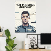 Hülkenberg Quote Poster – Never Give Up (Bureau à domicile)