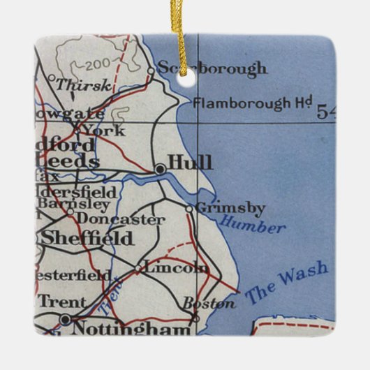 Hull England  Map Keramisch Ornament (Voorkant)