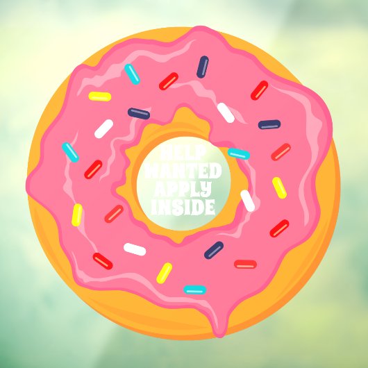 Hulp bij aankopen bij donut vereist in donut gat raamsticker (Vel 3)