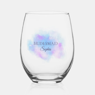 Hulp bij de bruid Geschenk Waterverf Gepersonalise Wijnglas Zonder Voet