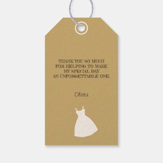 Hulp bij het geven van een bruidsfeest Illustratie Cadeaulabel (Achterkant)