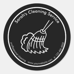 Hulp bij het schoonmaken van huizen beschikbaar ronde sticker