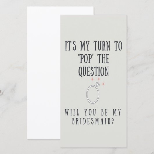 Hulp bij het vragen om bruidsmeisje | Uitnodiging  (Voorkant / Achterkant)