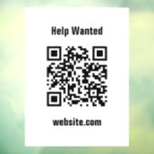 Hulp Gewenst QR-code Website Witte Sjabloon Raamsticker (Vel 3)