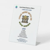 Hulp Gezocht Het huren van Bedrijf Logo Custom Reclamebord Met Voetstuk (Voorkant)