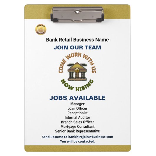 Hulp Gezocht nu het Huren van de Aangepaste Logo v Klembord (Voorkant)