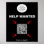 Hulp Gezocht QR-codesignaal voor bedrijven Poster (Voorkant)