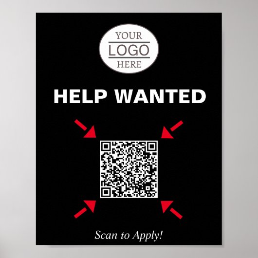 Hulp Gezocht QR-codesignaal voor bedrijven Poster (Voorkant)