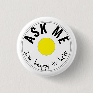 HULP NODIG Ik help Geel graag Ronde Button 3,2 Cm
