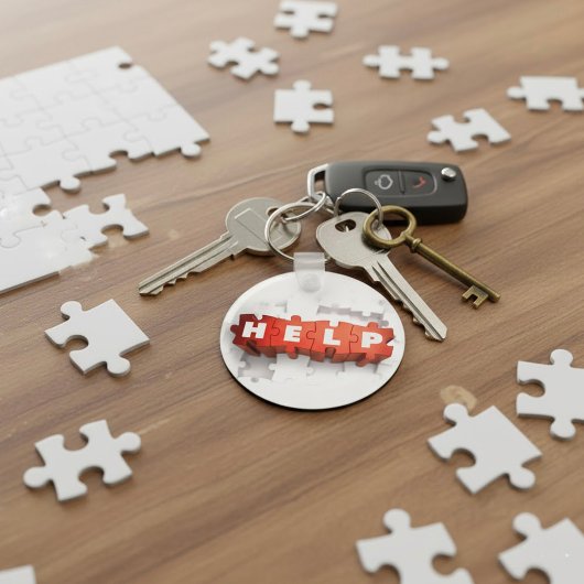 Hulp Puzzelstukken Sleutelhanger