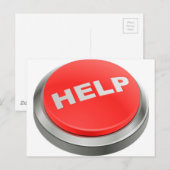 Hulp - Rode Button Briefkaart (Voorkant / Achterkant)