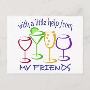 Hulp van mijn vrienden briefkaart