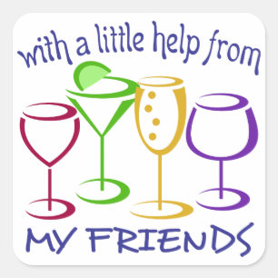 Hulp van mijn vrienden vierkante sticker