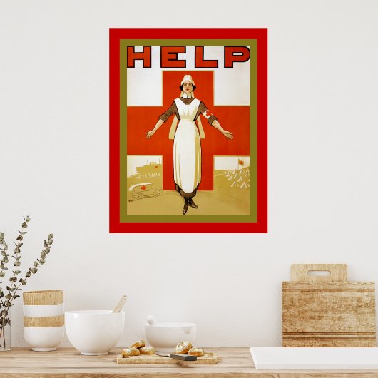 Hulp ~ verpleegster ~ Eerste Wereldoorlog Poster (Keuken)