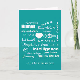 Hulpkenmerken van de arts/Witte tekst Bedankkaart