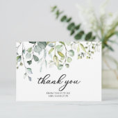 Hulpmiddel Trouwdag Dankkaart met Groene Planten Bedankkaart (Staand voorkant)