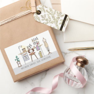 Hulpmiddelen van de Trade Tailor Seamstress Rechthoekige Sticker