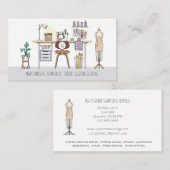 Hulpmiddelen van de Trade Tailor Seamstress Visitekaartje (Voorkant / Achterkant)