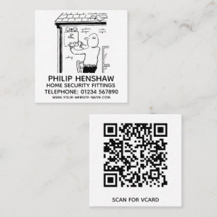 Hulpmiddelen voor alarmering en beveiliging thuis vierkante visitekaartje