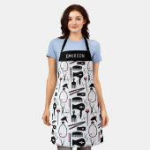 Hulpprogramma's voor Roze Witte haarstijl toevoege Schort (Gedragen)