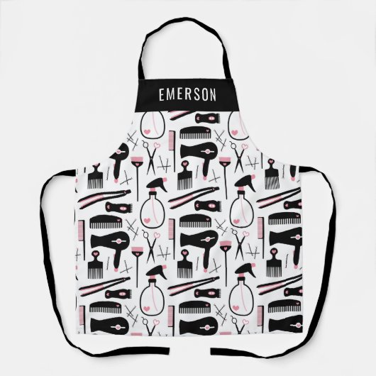 Hulpprogramma's voor Roze Witte haarstijl toevoege Schort (Voorkant)