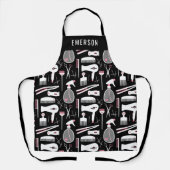 Hulpprogramma's voor Roze Witte haarstijl toevoege Schort (Voorkant)