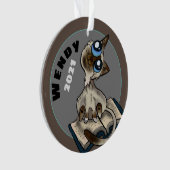 Hulpvolle Studiekat Aangepaste Siering Ornament (voorkant)