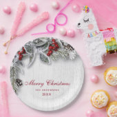 Hulstak Rustic Kerstfeest Papieren Bordje (Feest)