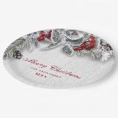 Hulstak Rustieke Kerstfeest Kerstfeest Papieren Bordje (Gekanteld)