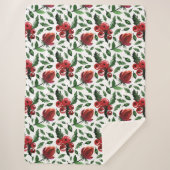 Hulstbes Botanische Winterloof Sherpa Deken (Voorkant)